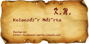 Koleszár Márta névjegykártya