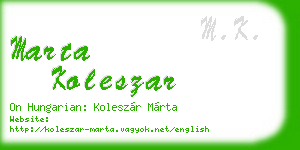 marta koleszar business card